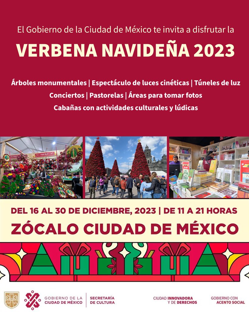 La Magia de la Navidad Ilumina el Zócalo: Inaugurada la Verbena Navideña 2023 en CDMX