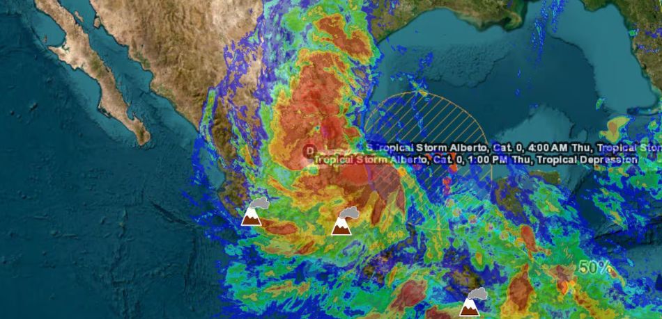 Tormenta tropical Alberto azota México con lluvias torrenciales