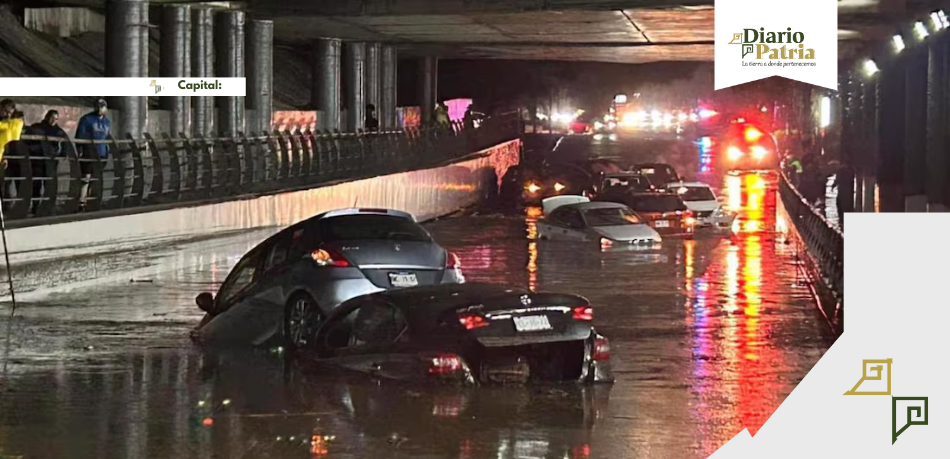 Fuertes lluvias causan caos e inundaciones en Naucalpan y Miguel Hidalgo