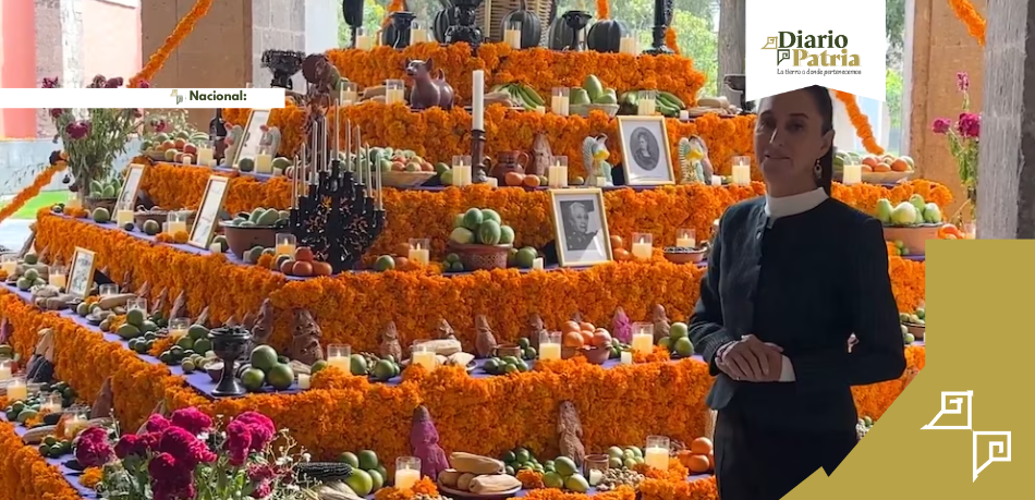 Sheinbaum honra a heroínas mexicanas en primera ofrenda presidencial de Día de Muertos