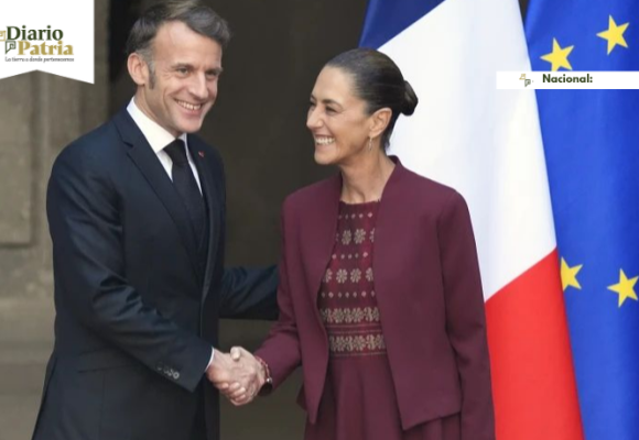 Macron visita México; Sheinbaum lo recibe en Palacio Nacional para fortalecer cooperación bilateral