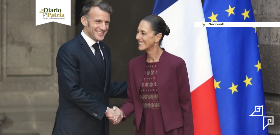 DP Nacional Macron visita México; Sheinbaum lo recibe en Palacio Nacional para fortalecer cooperación bilateral
