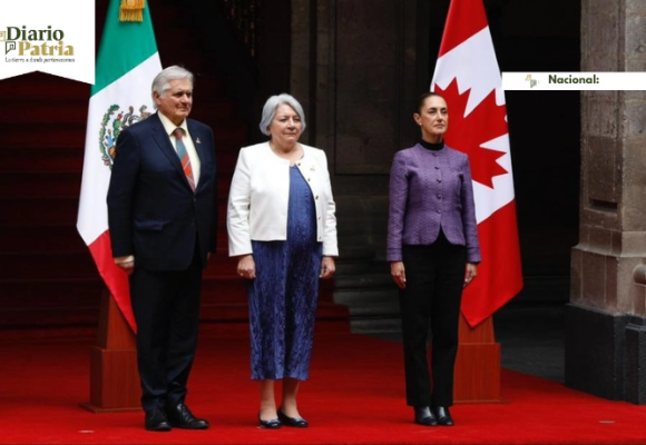 Sheinbaum recibe en Palacio Nacional a la gobernadora general de Canadá, Mary Simon