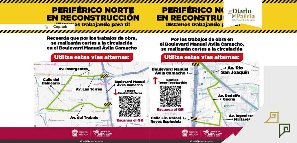 Periférico Norte entra en obras estos son los tramos afectados y rutas alternas Periférico Norte entra en obras: estos son los tramos afectados y rutas alternas