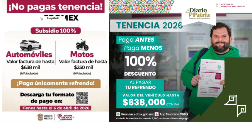 Que no se te pase: subsidio de tenencia en CDMX y Edomex termina pronto