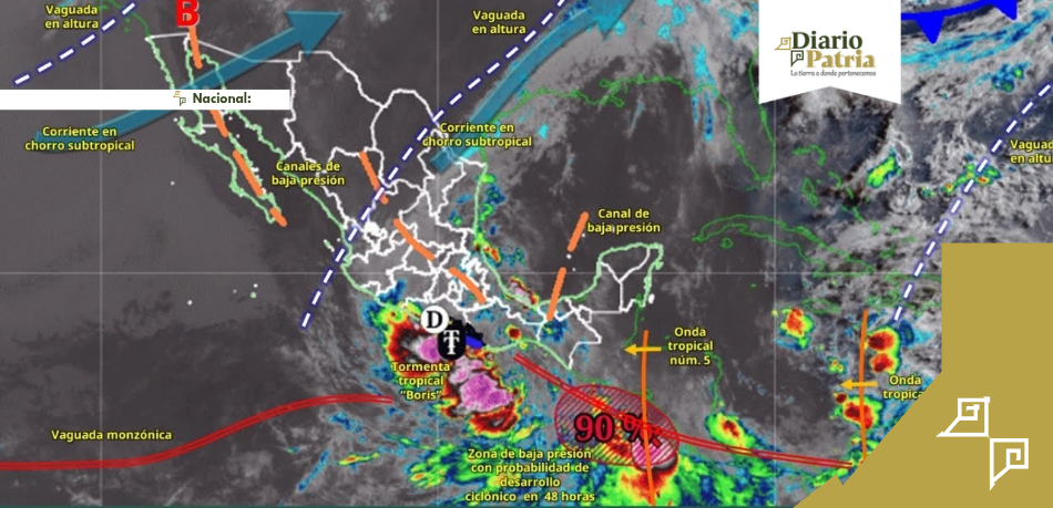 DP Nacional_20260608_100617_0000 Tormenta tropical Boris afectará el sur y occidente de México con lluvias torrenciales