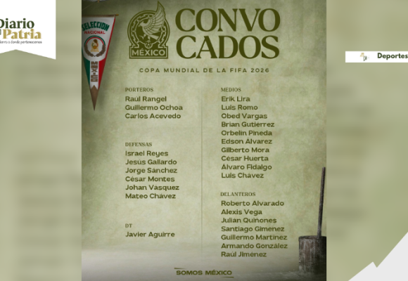 Selección Mexicana: estos son los 26 convocados por Aguirre para el Mundial 2026